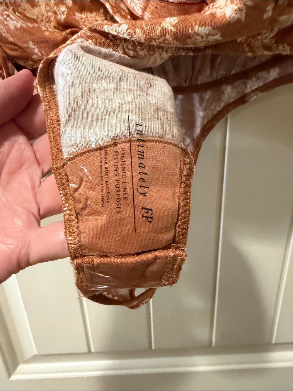 Free People Floral Wrap Long-Sleeve Bodysuit in Rust - Picture 6 of 7